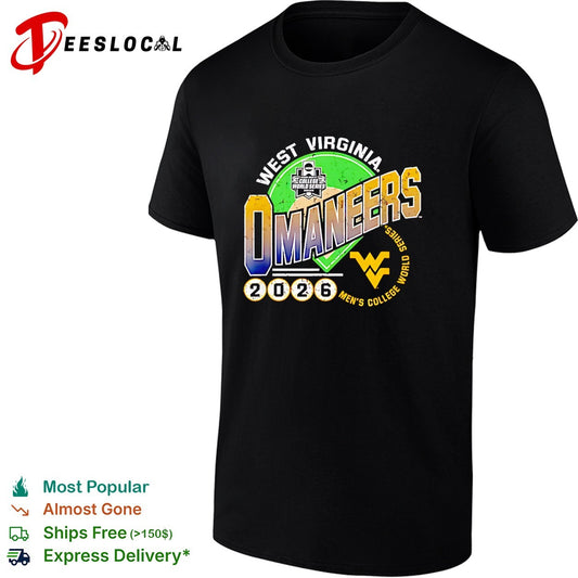 West Virginia Omaneers 2026 Men’s College World Series baseball distressed logo art shirt
