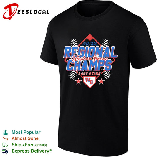 Western Boone Lady Stars 2026 IHSAA 2A Softball Regional Champs shirt