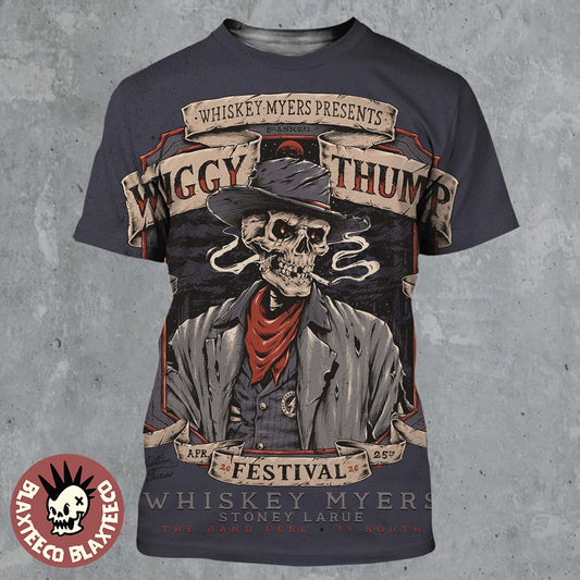 Whiskey Myers Wiggy Thump Festival 2026 Venue Poster On April 25 In Palestine Texas All Over Print Shirt
