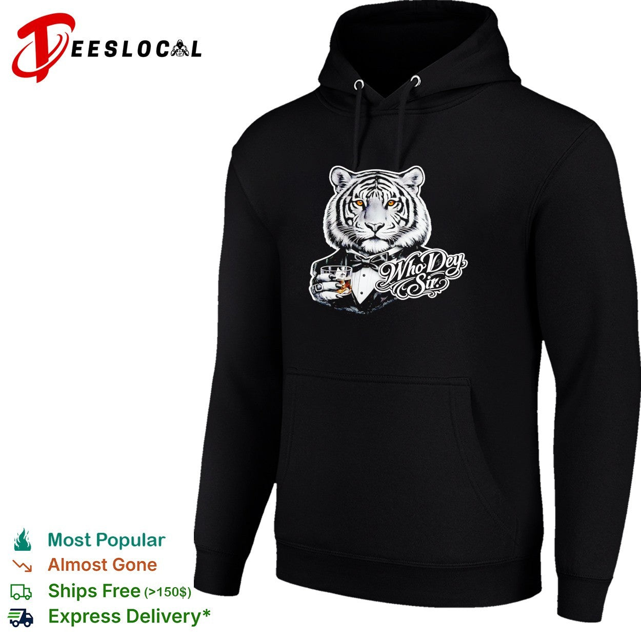 White tiger tuxedo Who Dey Sir Cincinnati Bengals humor shirt