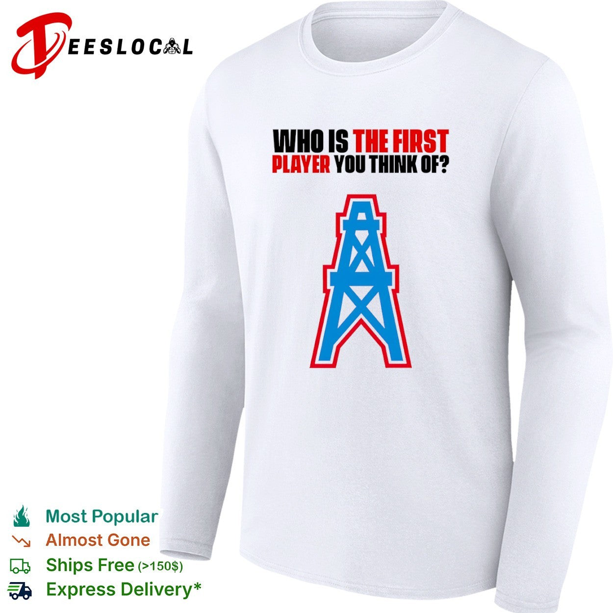 Who is the first player you think of Houston Oilers NFL Football shirt
