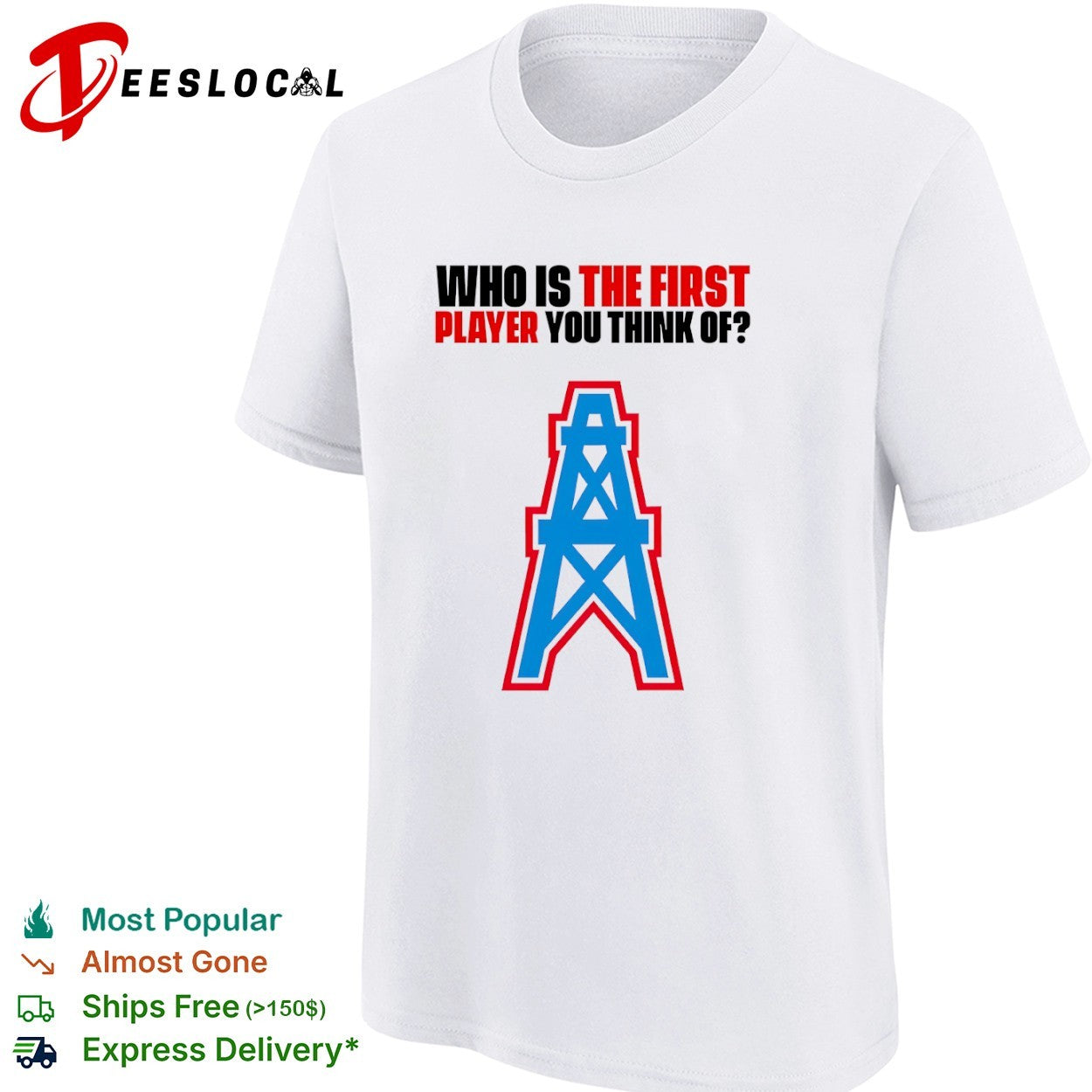 Who is the first player you think of Houston Oilers NFL Football shirt