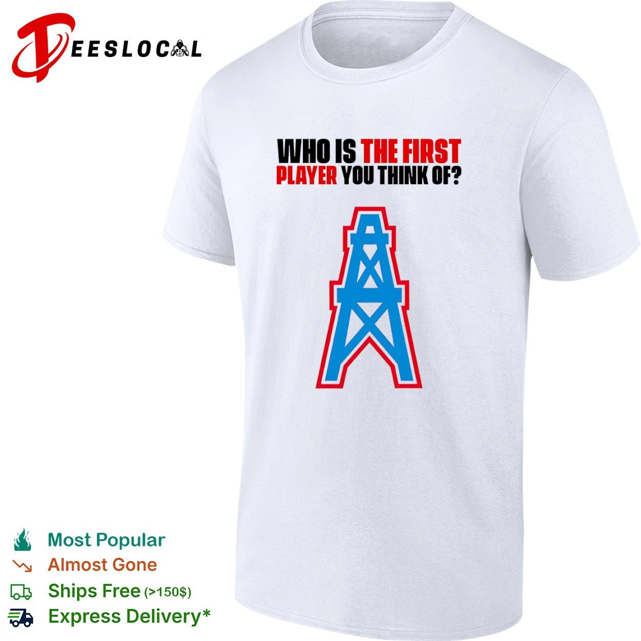 Who is the first player you think of Houston Oilers NFL Football shirt