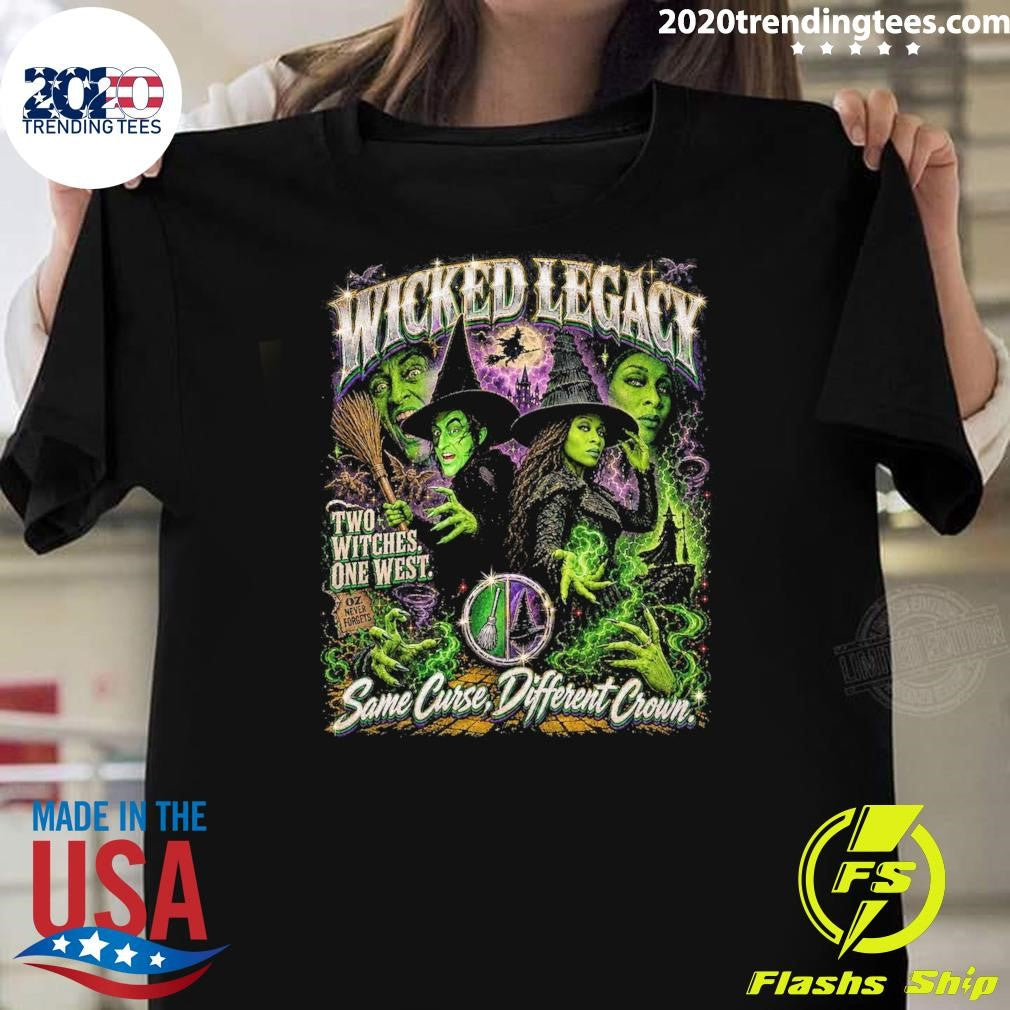 Wicked and Wizard of Oz Mashup, Two Witches Elphaba Tee Shirt