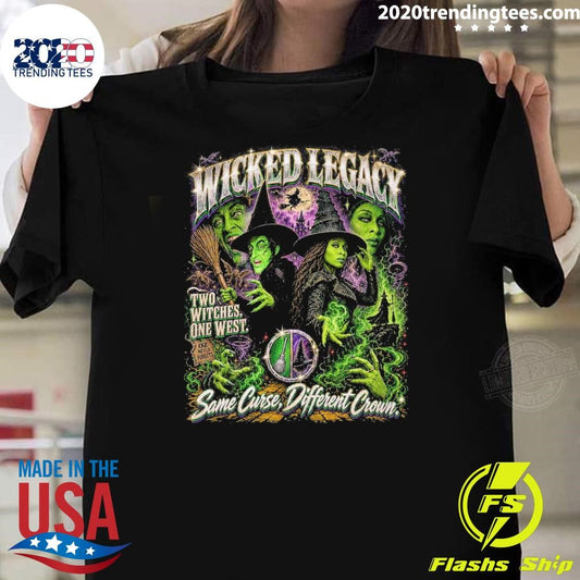 Wicked and Wizard of Oz Mashup, Two Witches Elphaba Tee Shirt