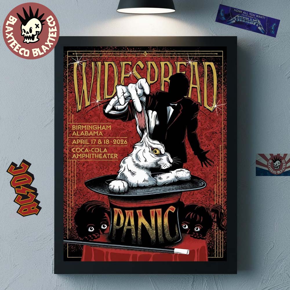 Widespread Panic Birmingham Alabama 2026 Event Poster At Coca Cola Amphitheater On April 17 And 18 2026 Rabbit Outta The Hat Poster Canvas
