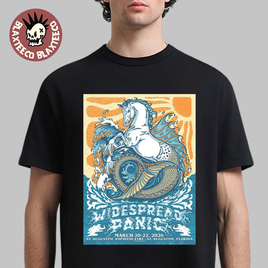 Widespread Panic St Augustine Florida 2026 Event Merch Poster At St Augustine Amphitheatre On March 20-22 2026 The Sea Horse Art T-Shirt