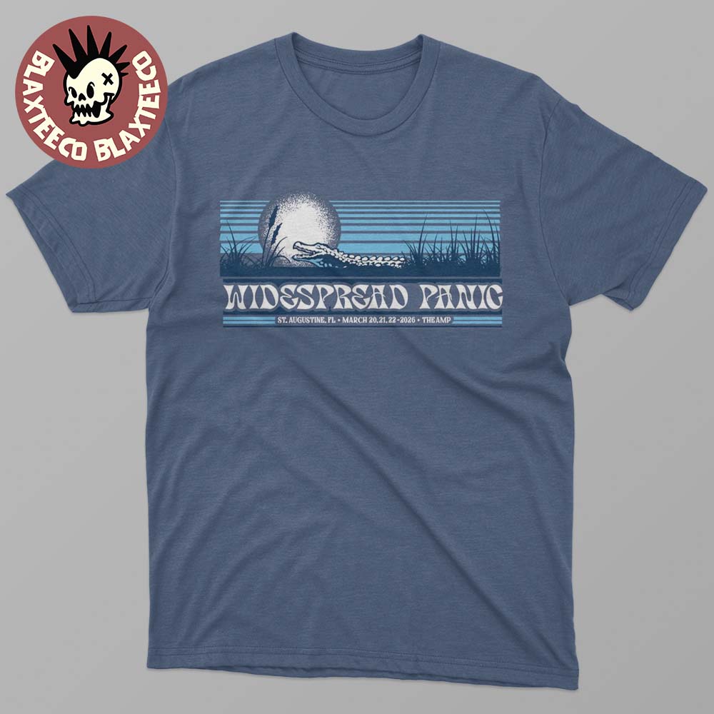 Widespread Panic St Augustine Florida 2026 Event Merch Tee At St Augustine Amphitheatre On March 20-22 2026 The Crocodile Art T-Shirt