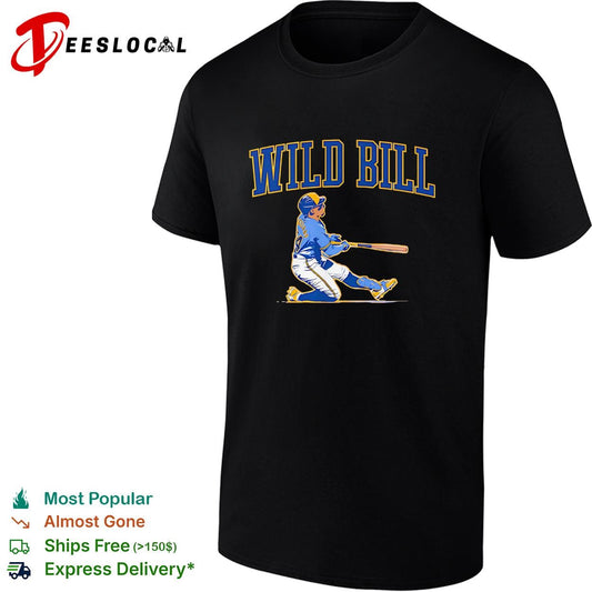 Wild Bill Milwaukee Brewers MLB caricature batting pose vintage graphic shirt