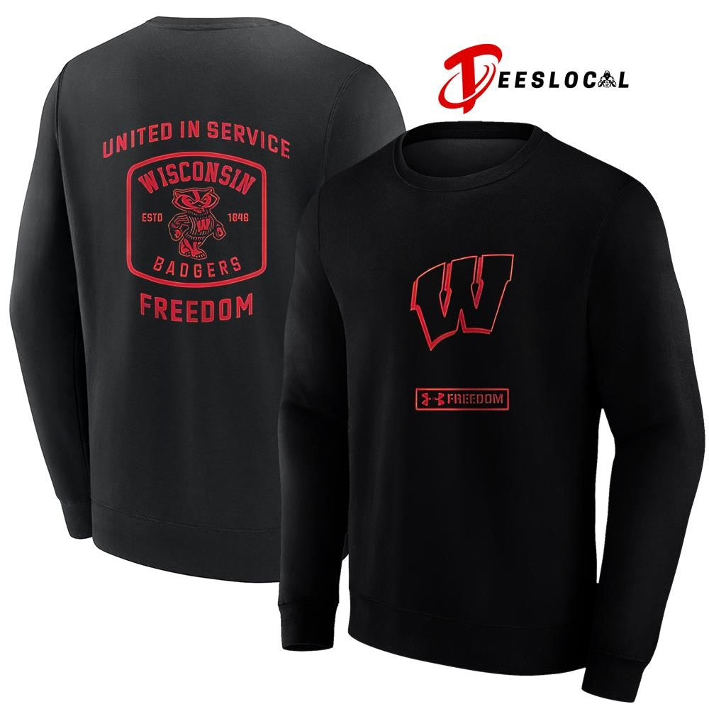 Wisconsin Badgers x Charlie Kirk United in service freedom graphic shirt