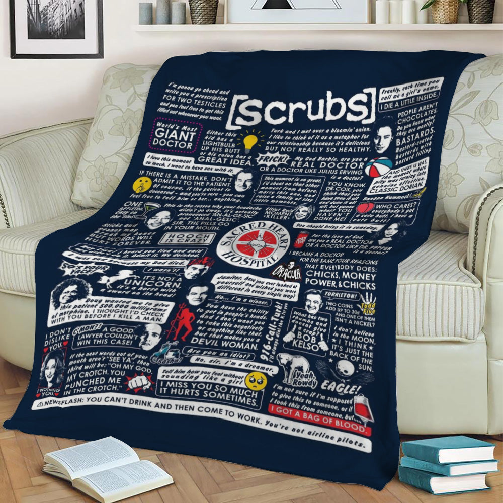 Wise Words of Scrubs Fleece Throw Blanket
