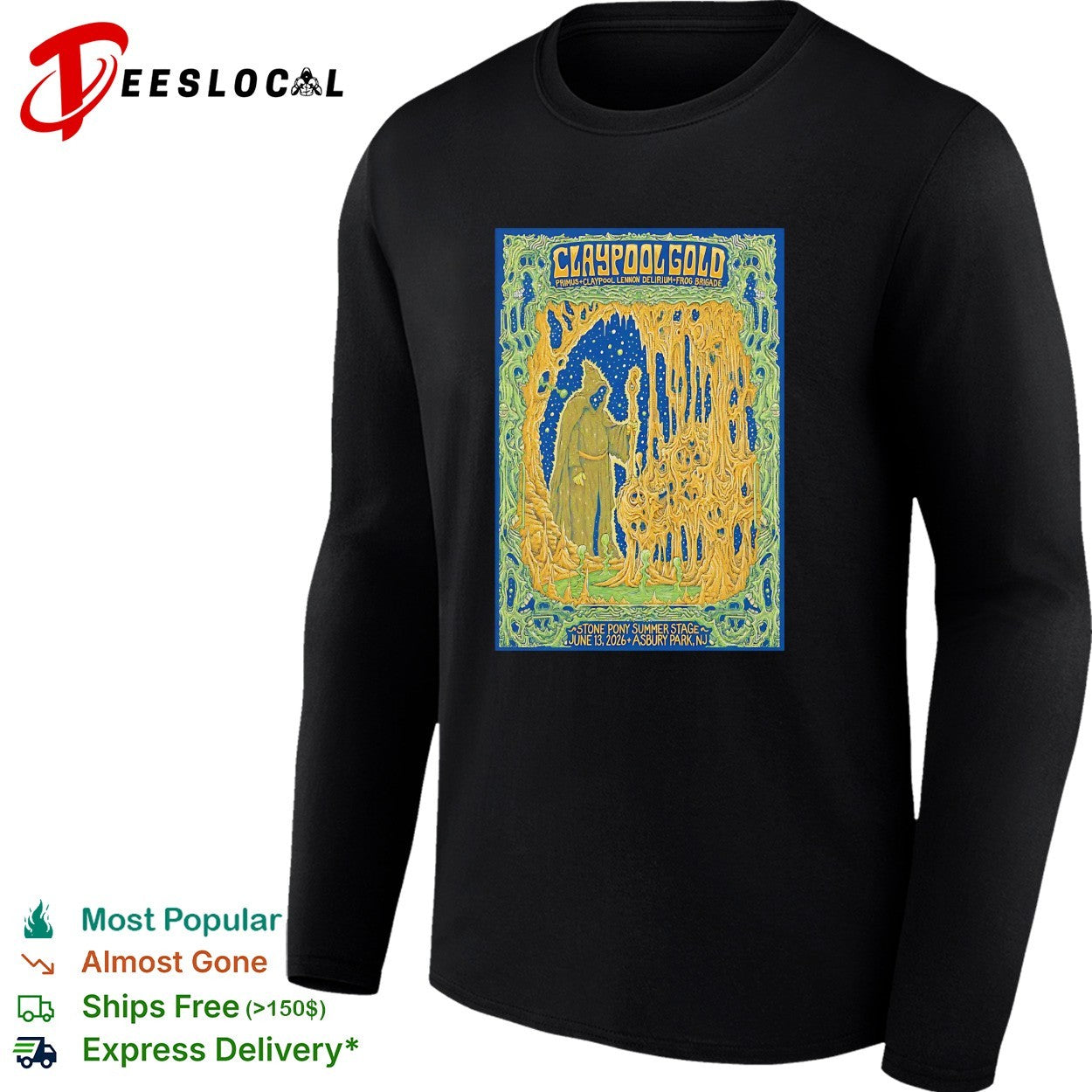 Wizard figure ornate forest Stone Pony Summer Stage Asbury Park concert poster art shirt