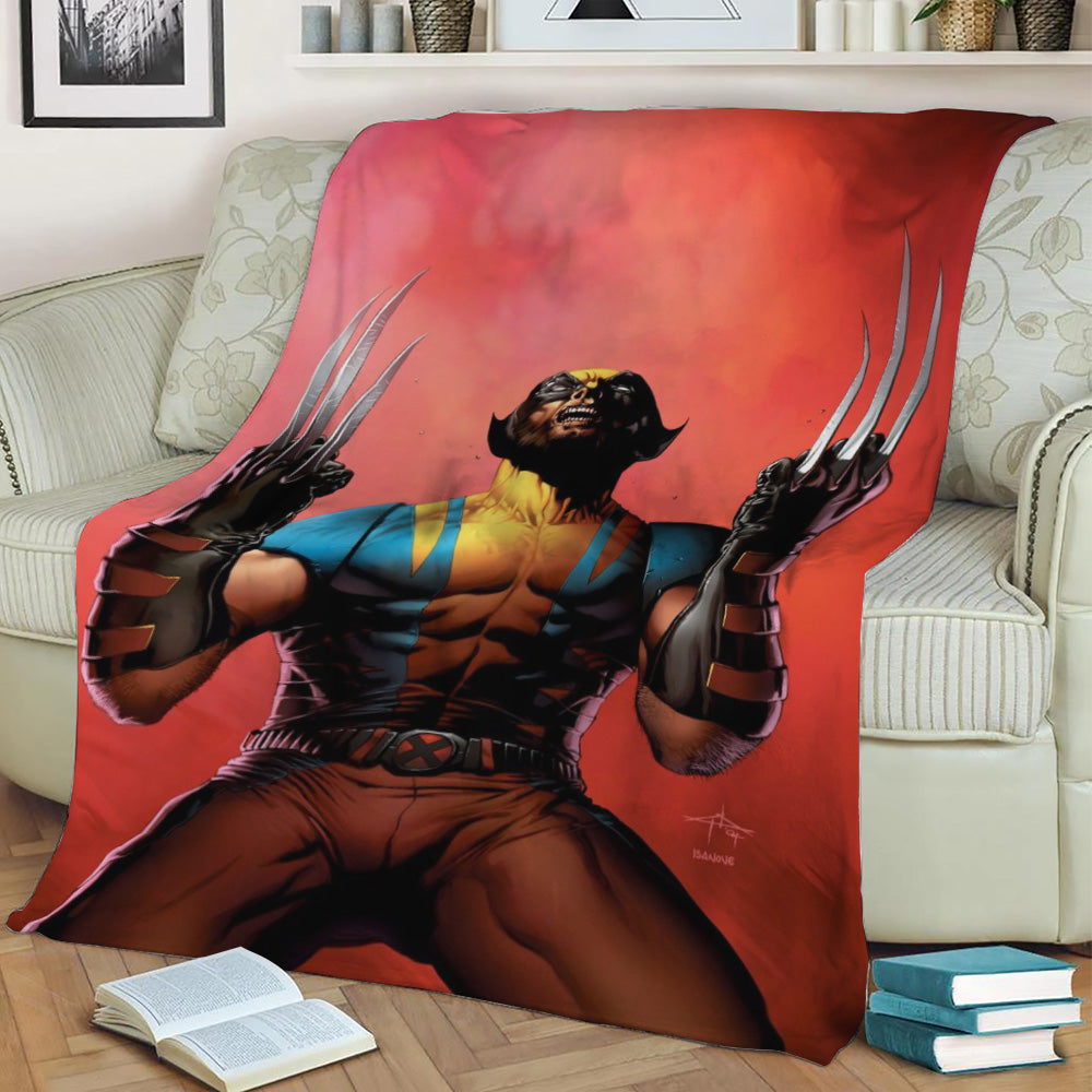 Wolverine Fleece Throw Blanket