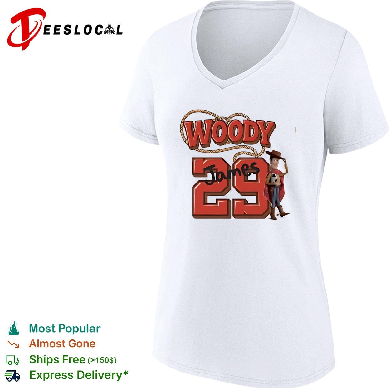 Woody James 29 Toy Story Sheriff Western Cowboy shirt