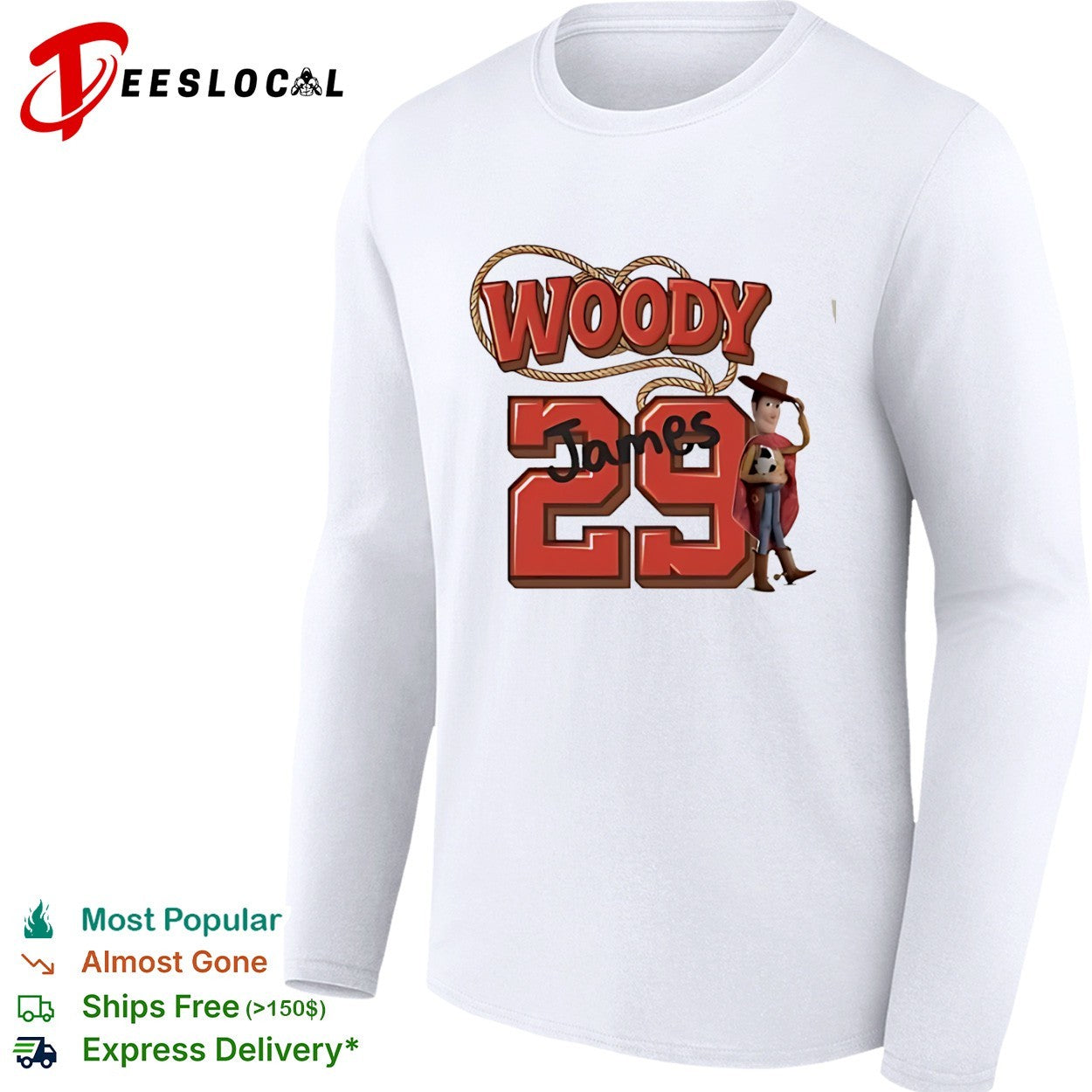 Woody James 29 Toy Story Sheriff Western Cowboy shirt