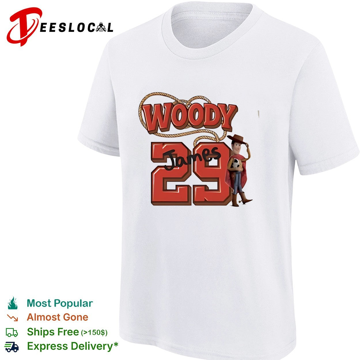 Woody James 29 Toy Story Sheriff Western Cowboy shirt