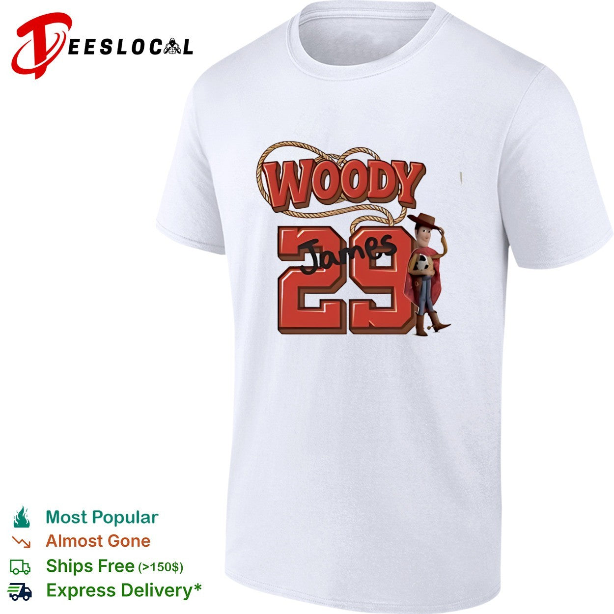 Woody James 29 Toy Story Sheriff Western Cowboy shirt