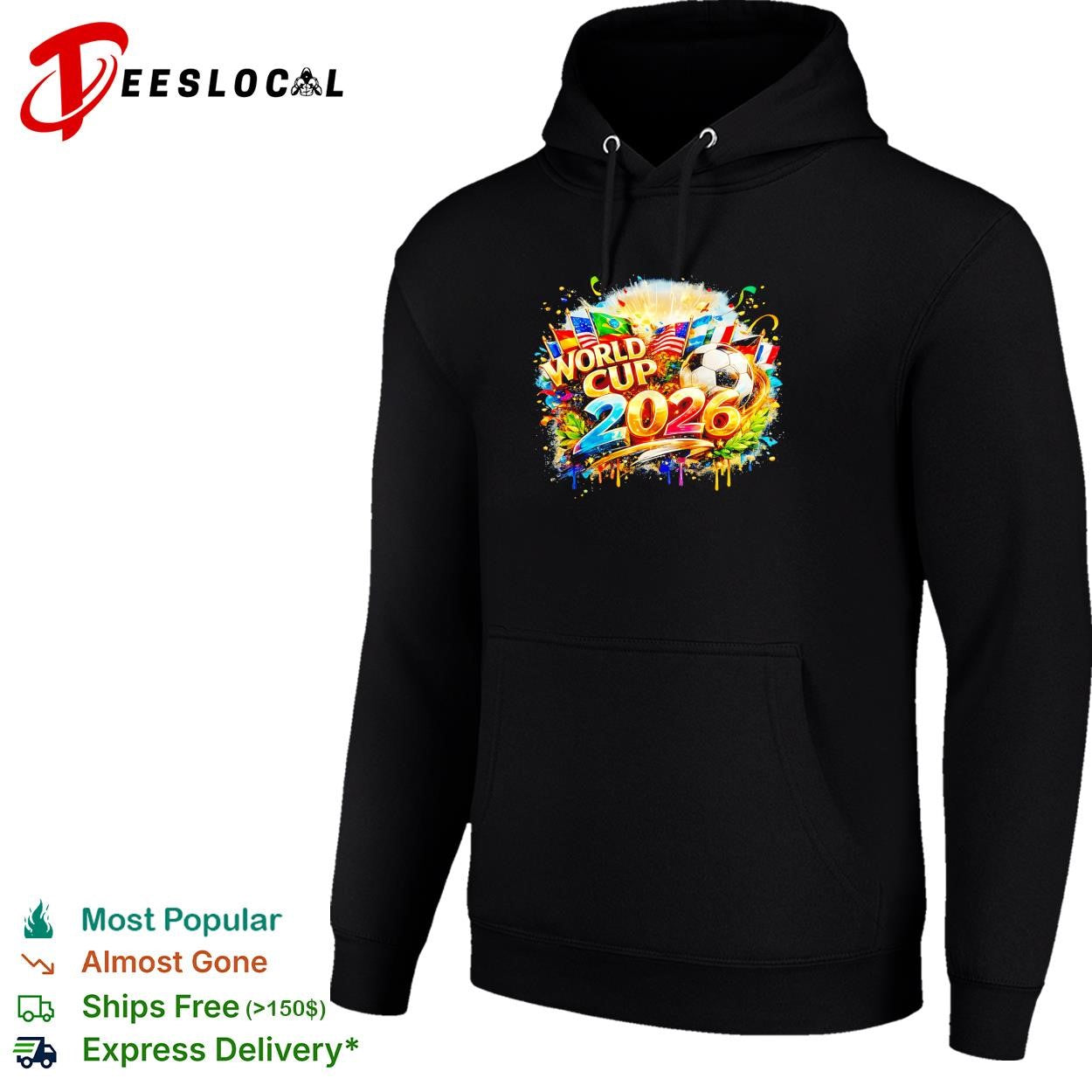 World Cup 2026 colorful explosion soccer ball poster shirt