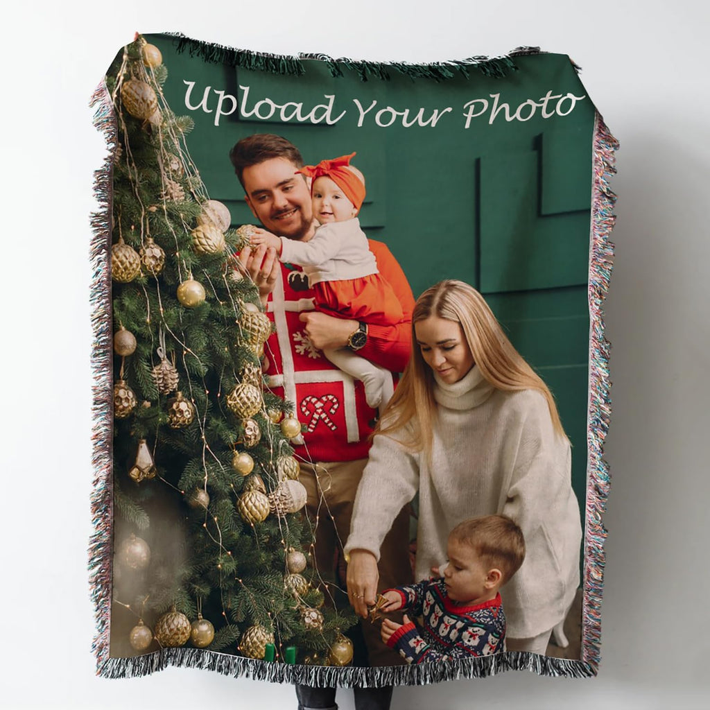 Custom Photo Woven Throw Blanket – Upload Your Image