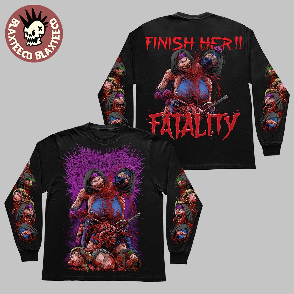 Xavleg X Motal Kombat Finish Her Fatality Long Sleeve Tee