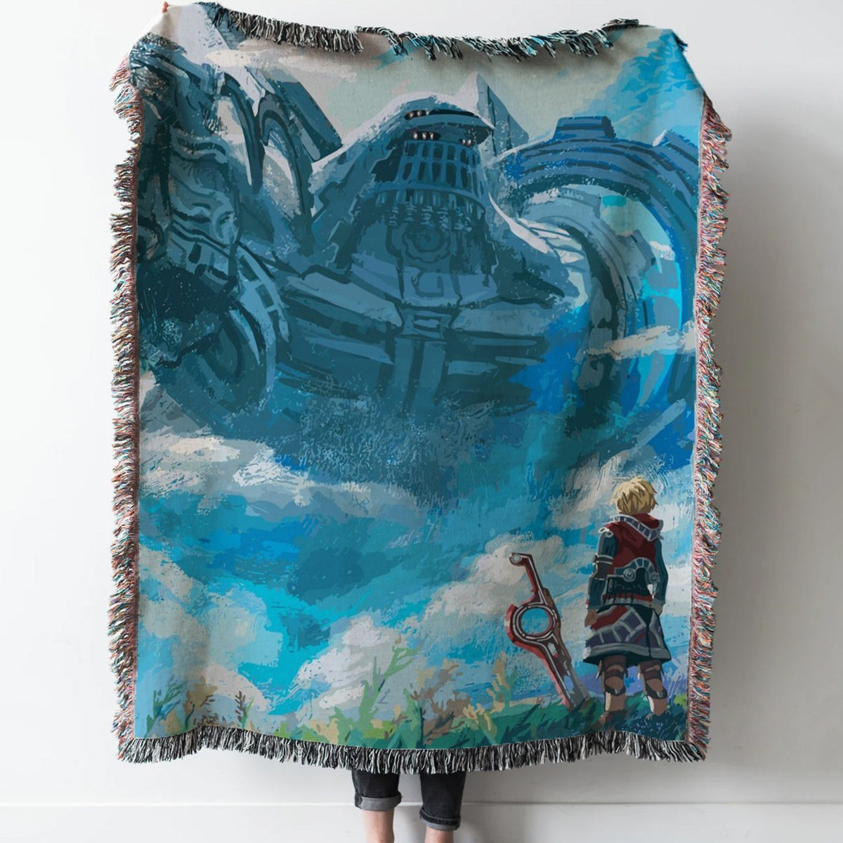 Xenoblade Chronicles Woven Tapestry Throw Blanket with Fringe