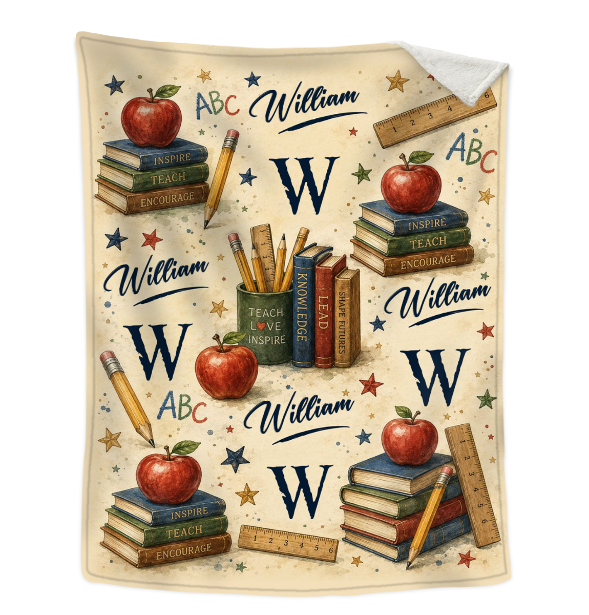 Personalized Teacher Blanket, Custom Teacher Appreciation Gift, End of Year Teacher Gift, Teacher Name Throw Blanket, Back to School