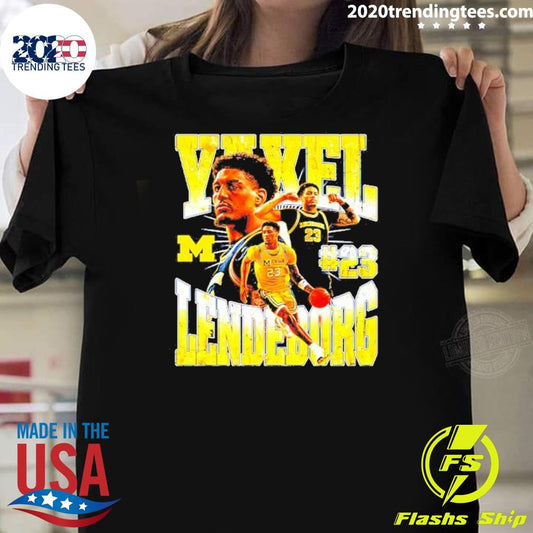 Yaxel Lendeborg 23 Michigan Wolverines Basketball Logo Shirt