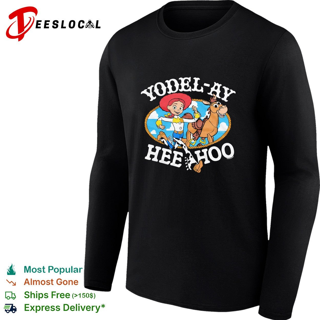 Yodel ay hee hoo Toy Story Jessie and Bullseye horse illustration graphic shirt
