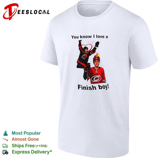 You know I love a finish boy hockey players celebration heart graphic shirt