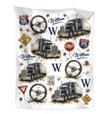 Personalized Truck Driver Blanket, Gifts for Truck Driver, Trucker Husband Gift, Gift for Trucker Dad, Trucker Gifts for Men