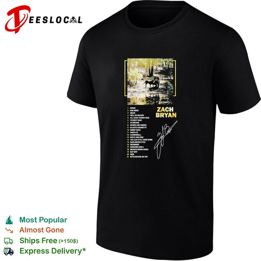 Zach Bryan album tracklist horse silhouette night sky cover art shirt