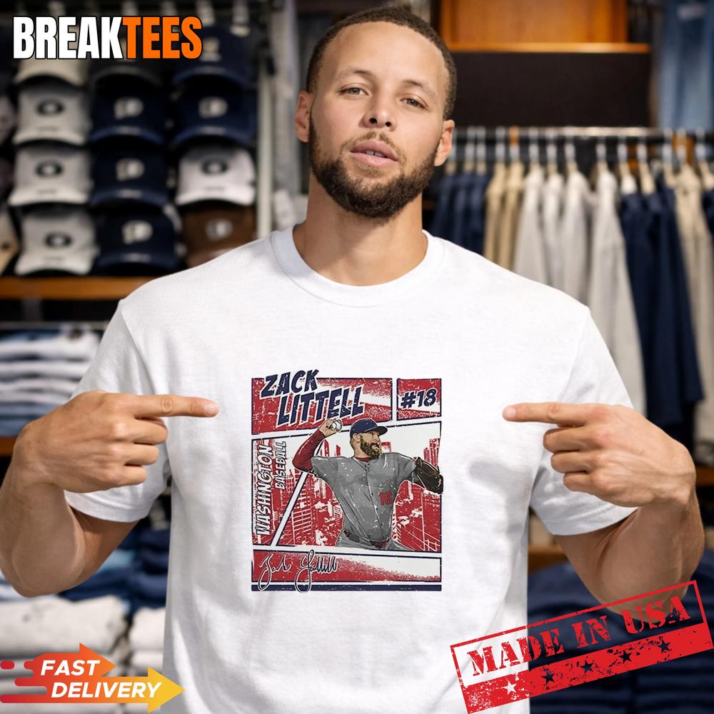 Zack Littell Washington Nationals MLB Signature Caricature T-Shirt