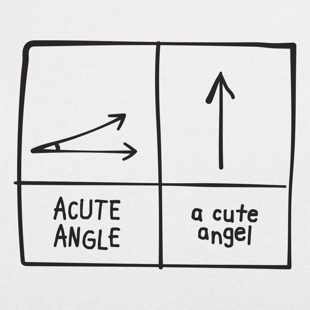 A Cute Angel vs Acute Angle Geometry Pun Diagram