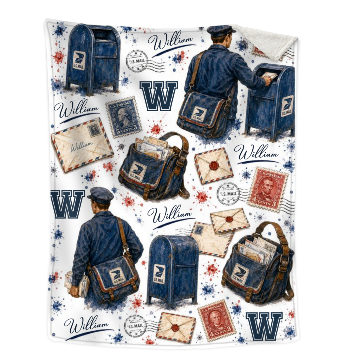 Postal Worker Personalized Blanket, Custom Mail Carrier Gift, USPS-Inspired Postal Worker Blanket, Mailman Retirement Gift, Custom Postal Worker Gift