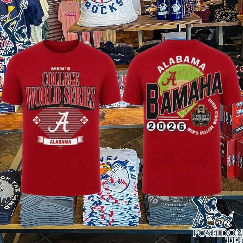 Alabama Crimson Tide Men’s College World 2026 T-shirt