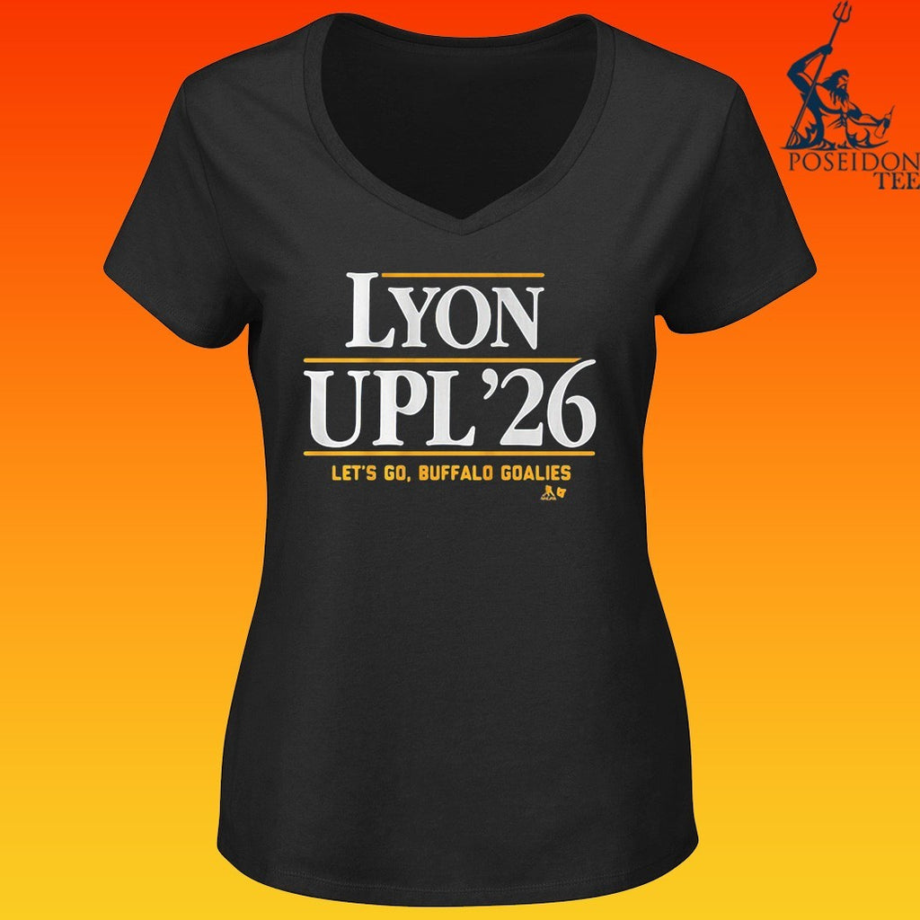 Alex Lyon & Ukko-pekka Luukkonen Lyon-upl ’26 Let’s Go, Buffalo Goalies T-shirt