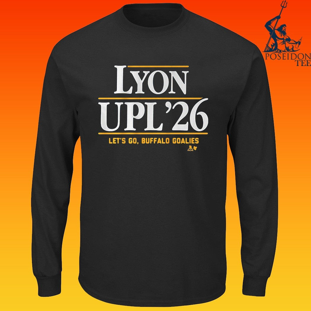 Alex Lyon & Ukko-pekka Luukkonen Lyon-upl ’26 Let’s Go, Buffalo Goalies T-shirt