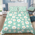 Aqua Daisy Bedding Set (Duvet Cover & Pillow Shams)