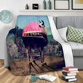 Llama Van Fleece Throw Blanket