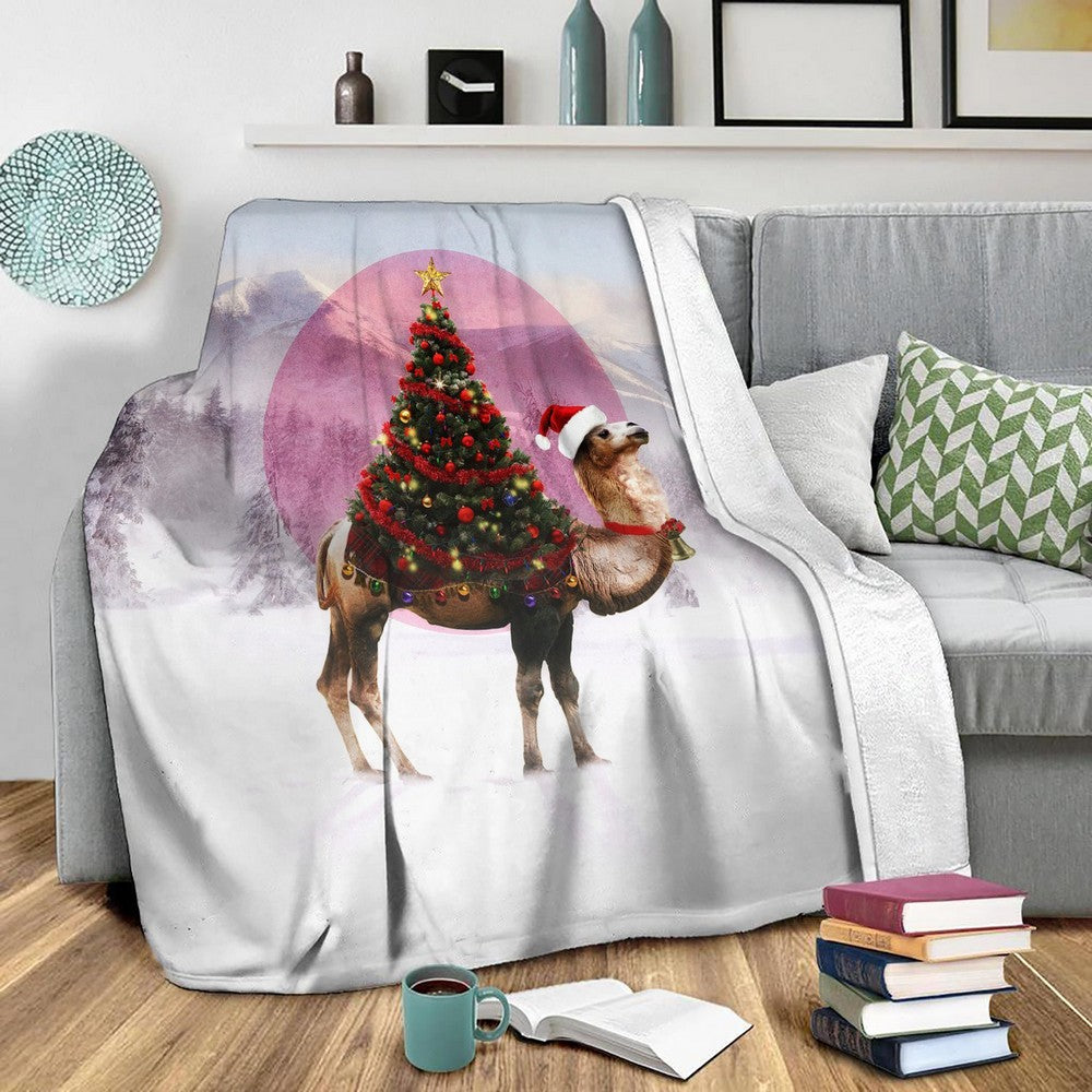 Santa Camel Fleece Throw Blanket