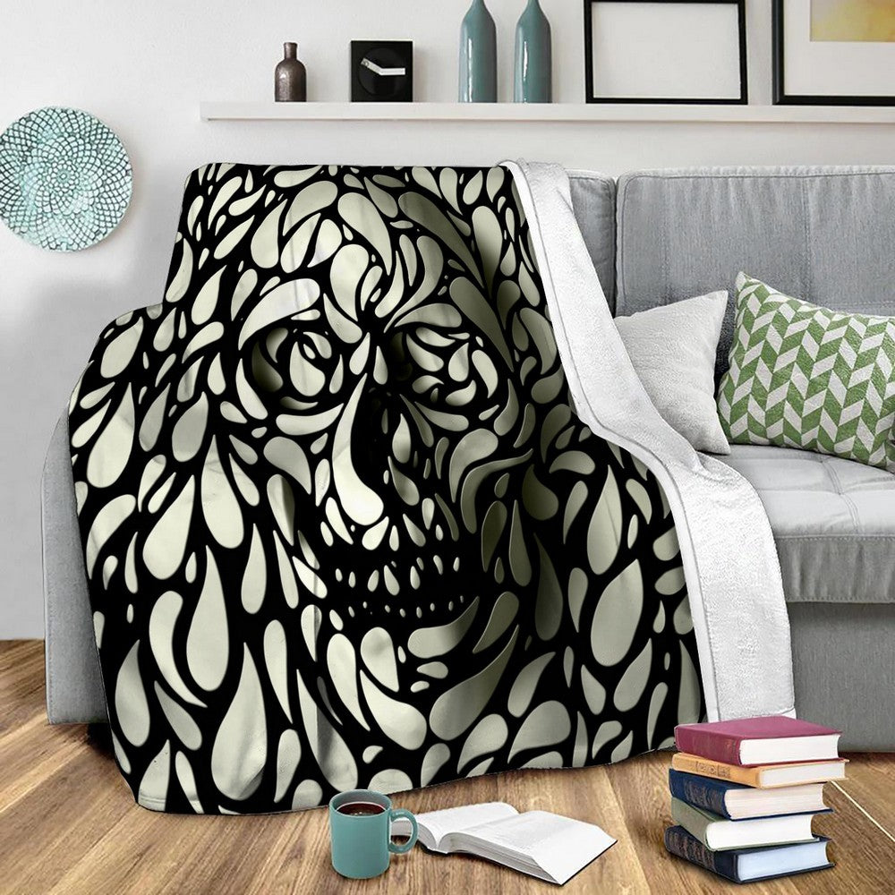 Skull 4 Fleece Throw Blanket