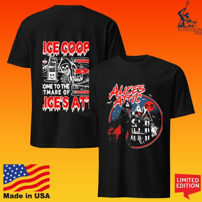 Alice Cooper Alice’s Attic Welcome To The Nightmare Of Haunted House T-shirt