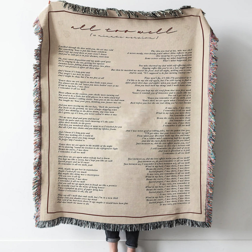 all too well 10 minute Woven Tapestry Throw Blanket with Fringe