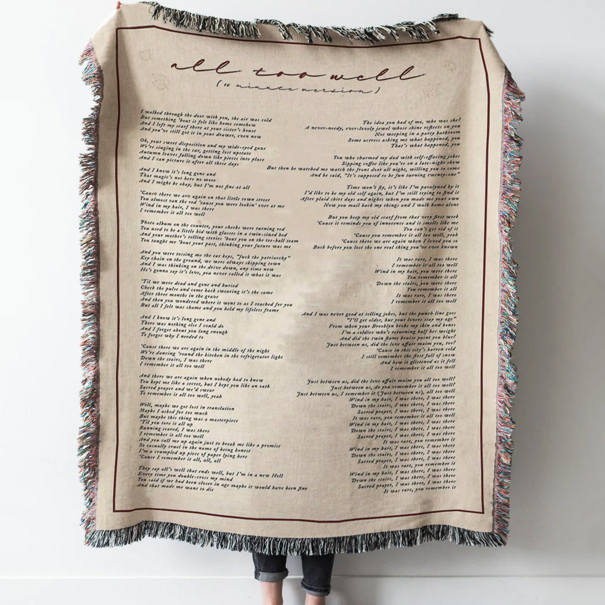 all too well 10 minute Woven Tapestry Throw Blanket with Fringe