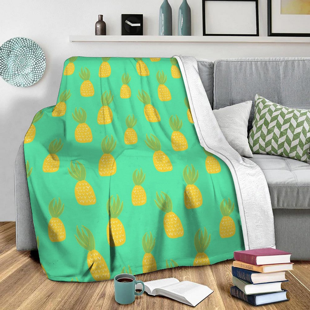 Cute Pineapples Fleece Throw Blanket