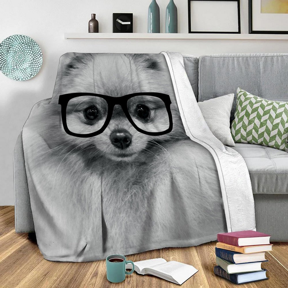 Hippest Pomeranian Fleece Throw Blanket