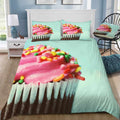 Pink Cupcake Photograph Bedding Set (Duvet Cover & Pillow Shams)