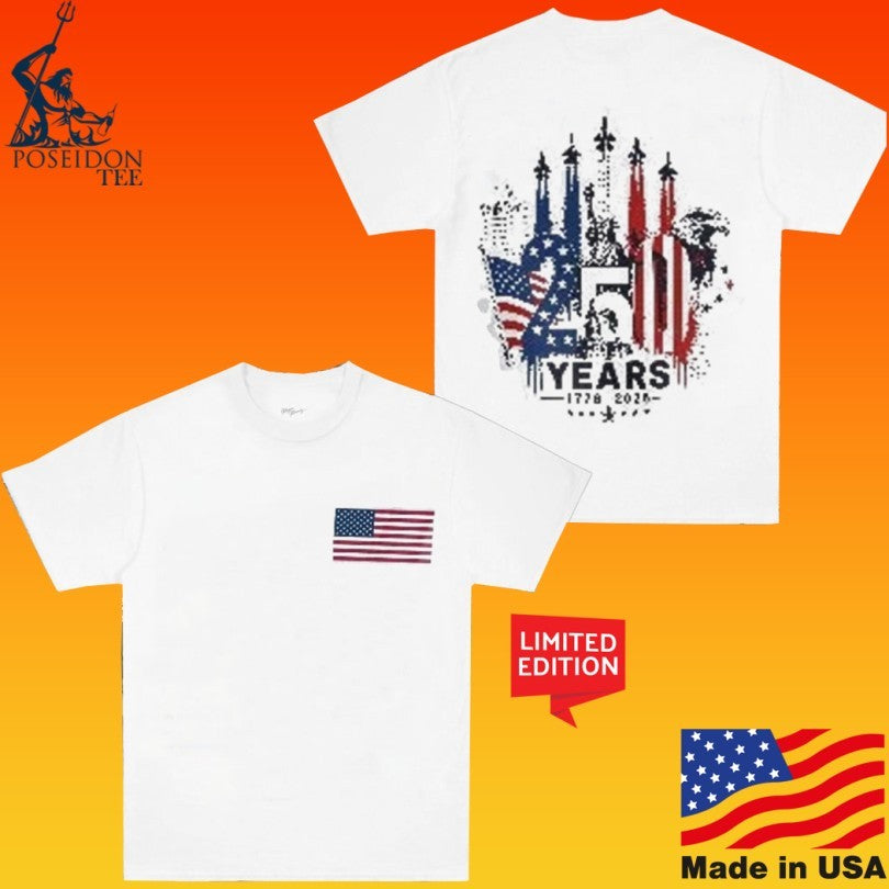 America 250 1776 2026 Fighter Jet T-shirt