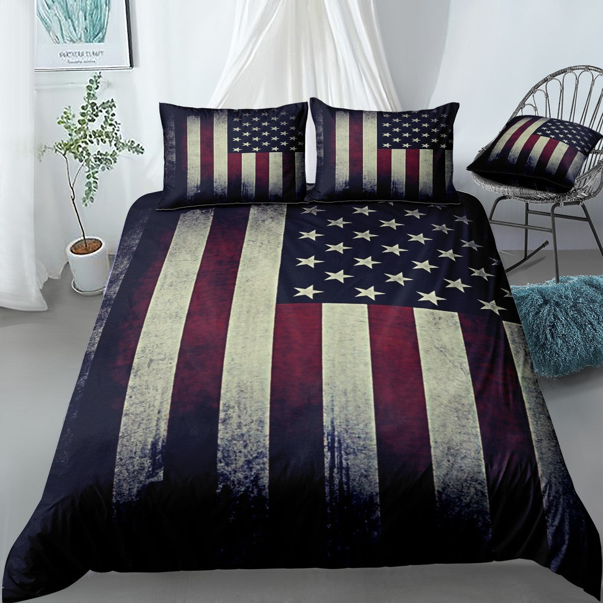 american flag Bedding Set (Duvet Cover & Pillow Shams)