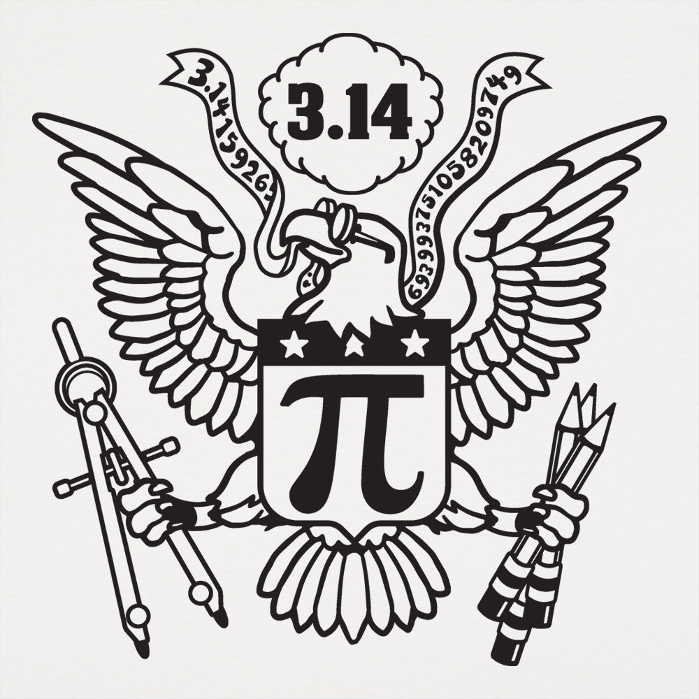 American Pi Eagle Seal with Pi Symbol and 3.14